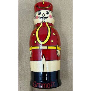 Christmas Ornament Russian GROMOFF Vodka Bottle Holder Toy Soldier Kitchy
